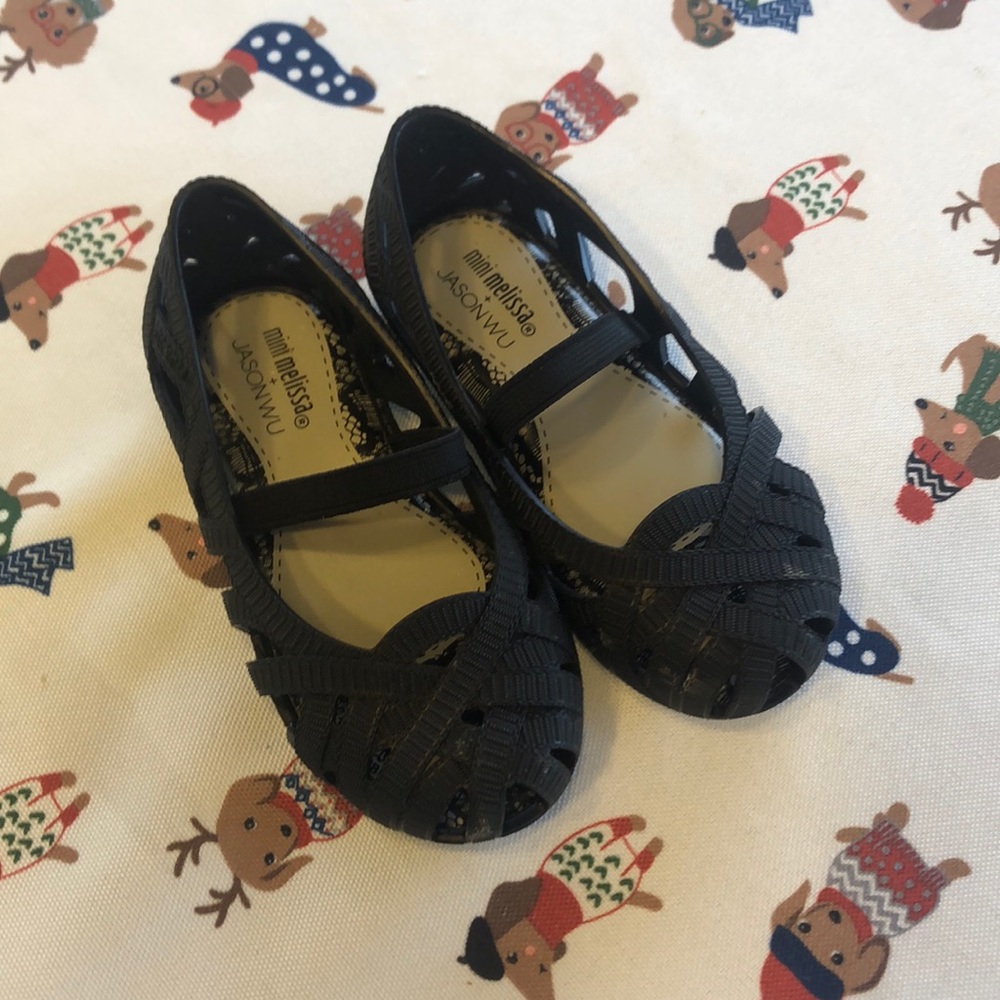 Black Mini Melissa+JasonWu toddlers shoes
